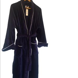 Lord and Taylor Bath Robe Size M Marine Blue